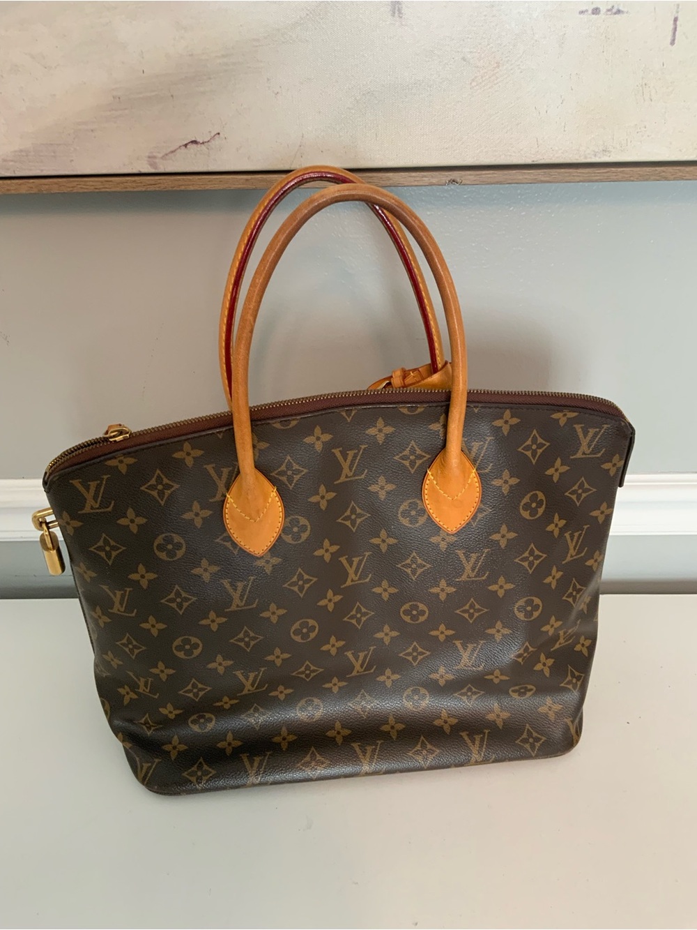 Louis Vuitton Lockit  Monogram Canvas Large Tote with Natural Leather Trim - Picture 2 of 16